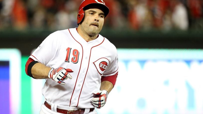 WASHINGTON, DC - JULY 17: Joey Votto #19 of the Cincinnati Reds and the National League rounds the bases after hitting a solo home run in the tenth inning against the American League during the 89th MLB All-Star Game, presented by Mastercard at Nationals Park on July 17, 2018 in Washington, DC. (Photo by Rob Carr/Getty Images)