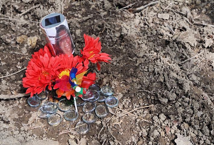 PHOTOS: Memorial placed where Coker remains found