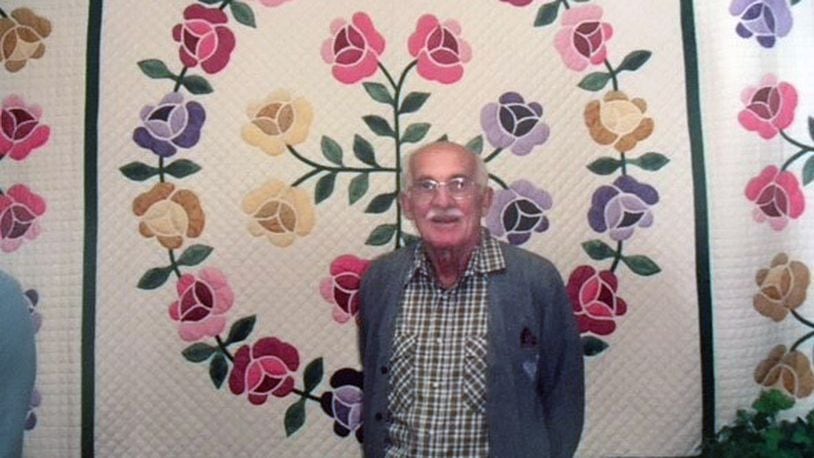 Bob Zimmer, 93, designed the “Memory Quilt” for his wife, Agnes, who died in 1999 and quilt finished in 2000. It was made in memory of his wife. CONTRIBUTED