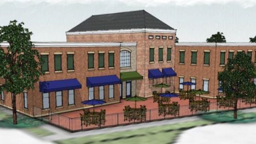 Lebanon is expected to sign a deal with a developer on development of six acres on North Broadway. Two restaurants and a brewpub committed to open locations in buildings in North Broadway Commons, shown in this rendering. CONTRIBUTED