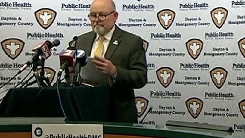 Jeff Cooper, Health Commissioner of Public Health - Dayton & Montgomery County, speaks during a daily update on the coronavirus pandemic Tuesday, March 31, 2020.