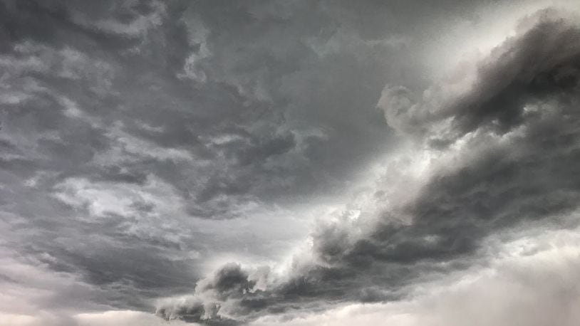 A storm moves into Dayton April 9, 2021. JIM NOELKER / STAFF