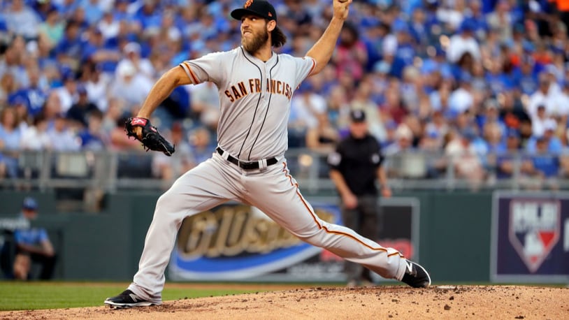 Madison Bumgarner went six innings in Wednesday night's 2-0 loss at Kansas City, allowing one run.