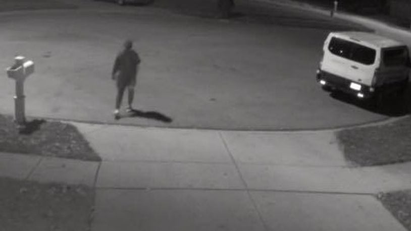 A home surveillance camera captured a person looking in cars Nov. 20, 2019, in a Huber Heights neighborhood.