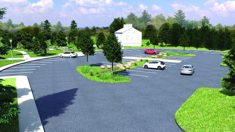 A digital rendering of the improved entrance at 6588 McEwen Road for Centerville-Washington Park District’s Grant Park. Construction will launch Thursday, Sept. 22, 2022, on a nearly $483,000 project designed to transform the entrance. CONTRIBUTED
