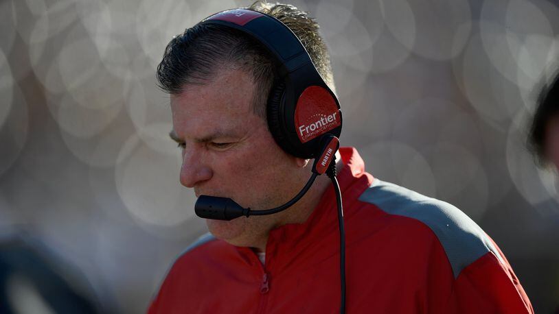 MINNEAPOLIS, MN - SEPTEMBER 15: Head coach Chuck Martin of the Miami (Oh) Redhawks looks on during the fourth quarter of the game on September 15, 2018 at TCF Bank Stadium in Minneapolis, Minnesota. The Golden Gophers defeated the Redhawks 26-3. (Photo by Hannah Foslien/Getty Images)