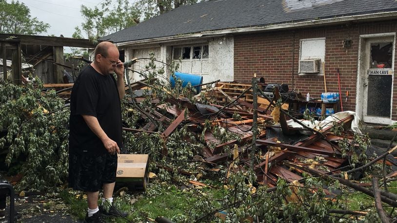 Joe Guth, 45, raised his two children on the same block of Troy Street where he spent his own childhood. But in 30 seconds, a violent tornado ripped apart his home. “Every minute, it sinks in more and more. It’s like a movie.”