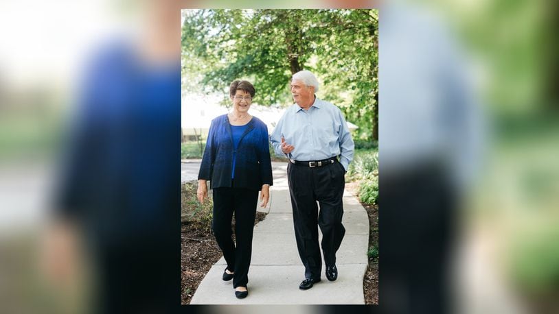Mayor Peggy Lehner walking with former Mayor Don Patterson. (CONTRIBUTED)