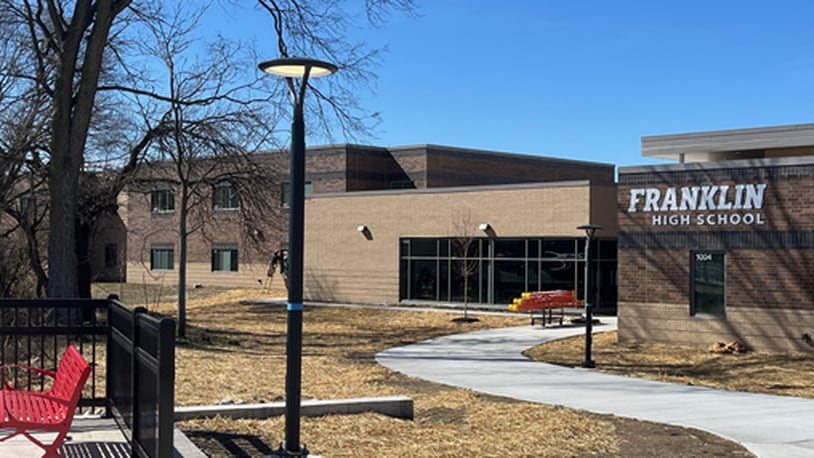 The Franklin Board of Education will formally dedicate its new $48 million high school at 140 E. Sixth St. at 1 p.m. Saturday, March 2, 2024. The new building will replace the current high school at 750 E. Sixth St., which was opened in 1969 and will become the junior high school. Students will begin classes at the new high school on Monday, March 4, 2024.  ED RICHTER/STAFF