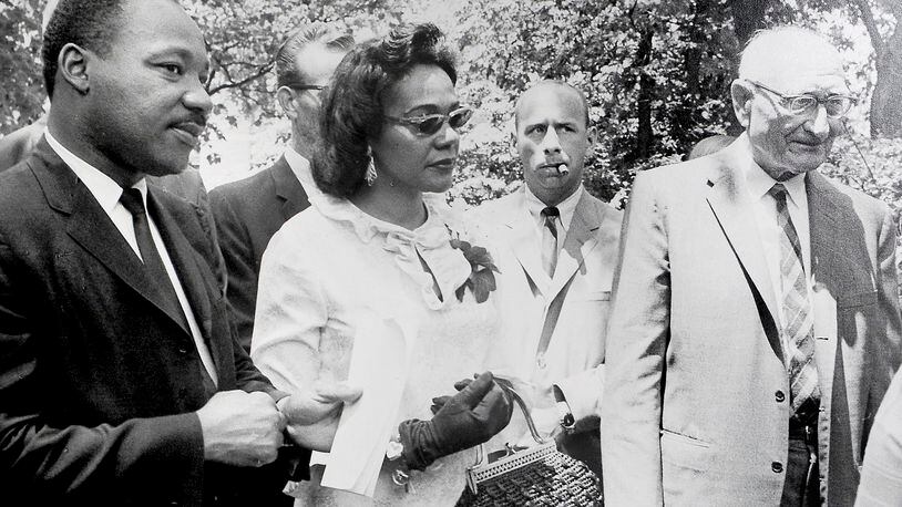 Dr. Martin Luther King, Jr. with his wife Coretta Scott King at Antioch College in Yellow Springs in 1965. DAYTON DAILY NEWS ARCHIVE