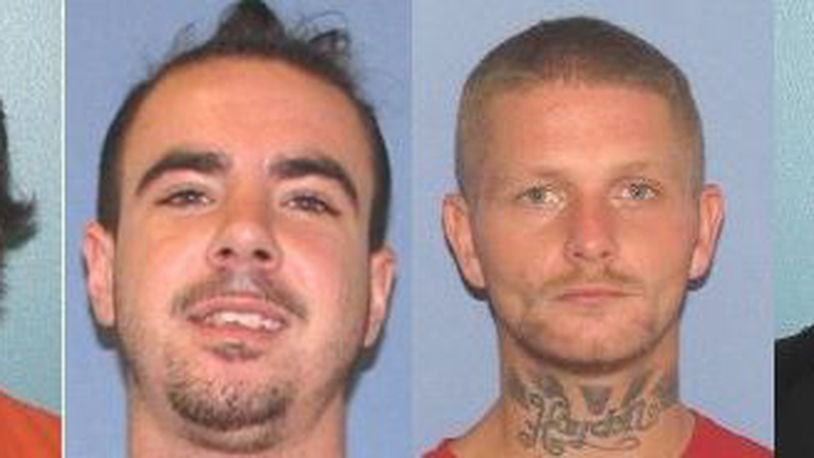 Pictured left to right are Brynn K. Martin, 40; Christopher M. Clemente, 24; Troy R. McDaniel Jr., 30; and Lawrence R. Lee III, 29. Photos courtesy the Gallia County Sheriff.