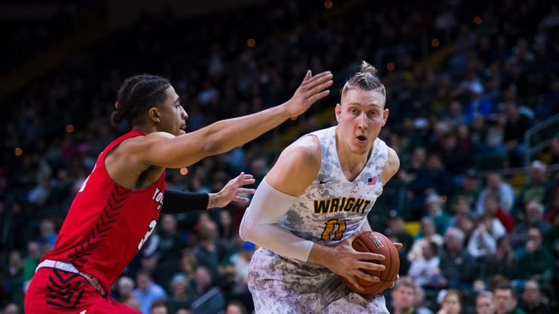Wright State’s Loudon Love looks for room to manuever during a game last season vs. Youngstown State at the Nutter Center. Joseph Craven/WSU Athletics
