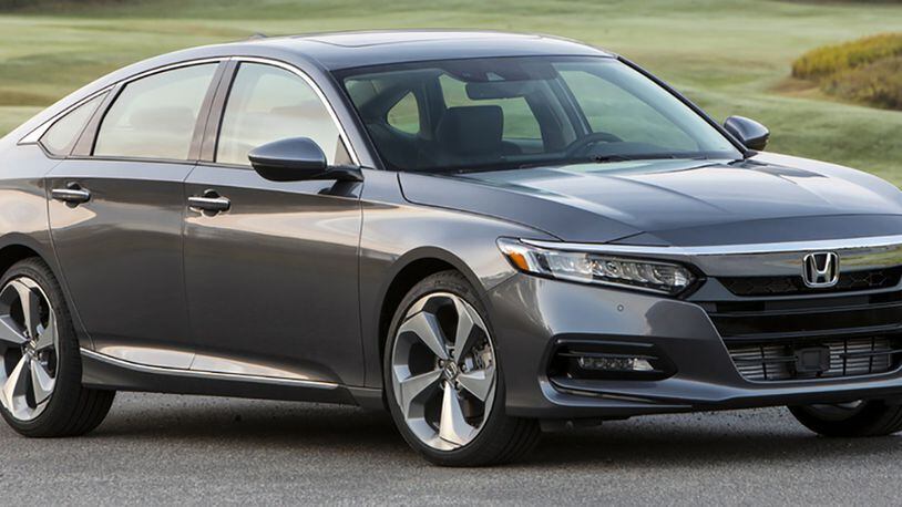 The 10th-generation Honda Accord edged out the Kia Stinger and Toyota Camry to be named, which was announced at the North American International Auto Show Jan. 15 in Detroit. Here is the 2018 Honda Accord Touring 2.0T. Honda photo