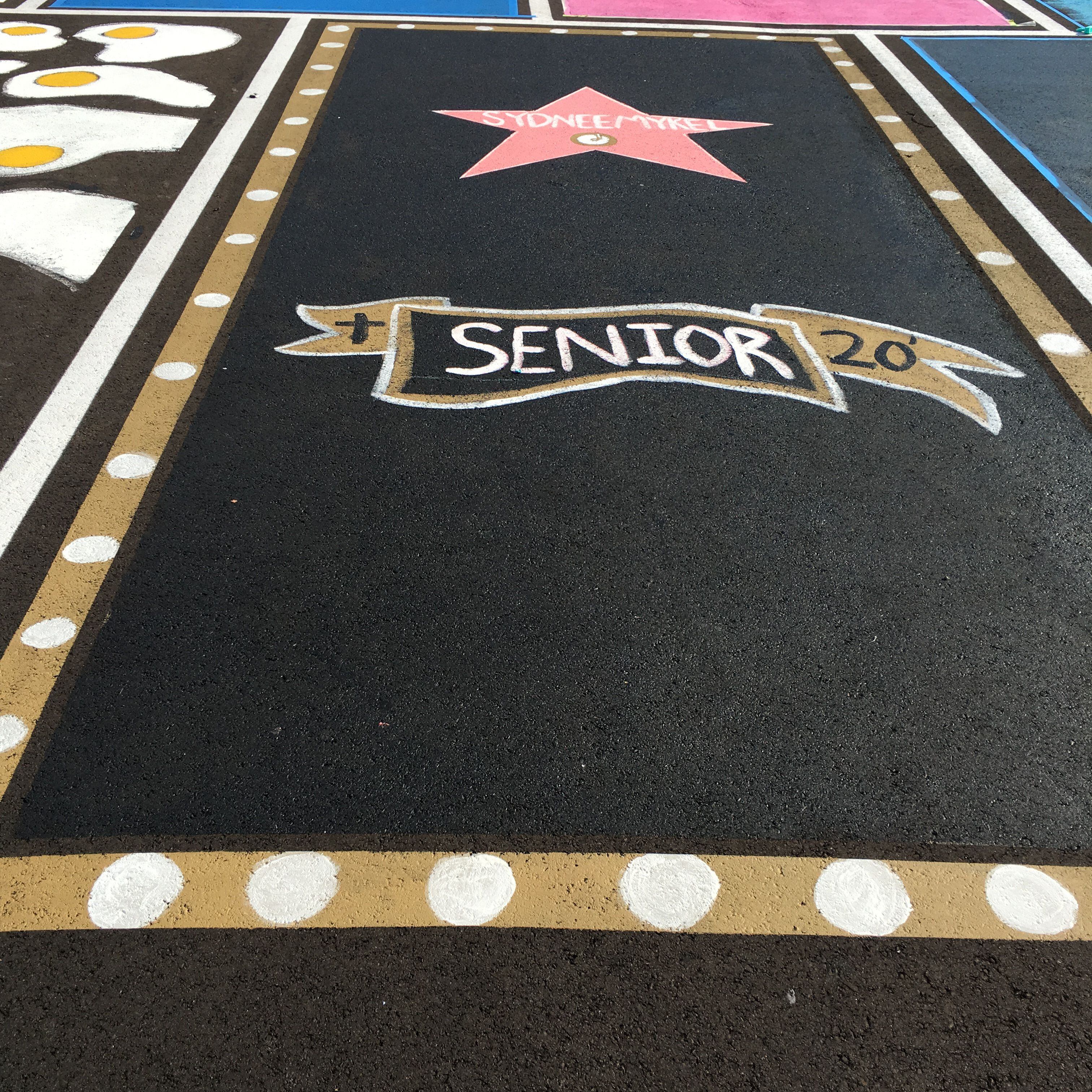 senior parking spot ideas chalk