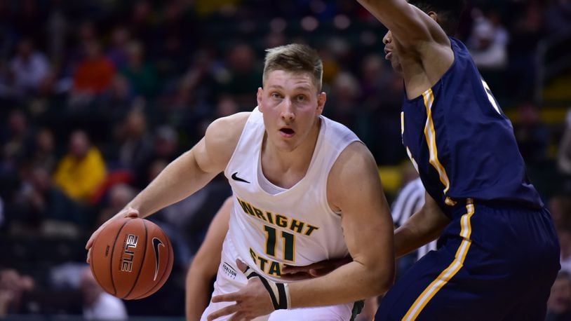Wright State’s Loudon Love notched a double-double (14 points, 12 rebounds) in the Raiders’ win over Toledo on earlier this season. Love scored 19 points and grabbed 14 rebounds Wednesday in a 77-76 loss to SMU. Joseph Craven/CONTRIBUTED