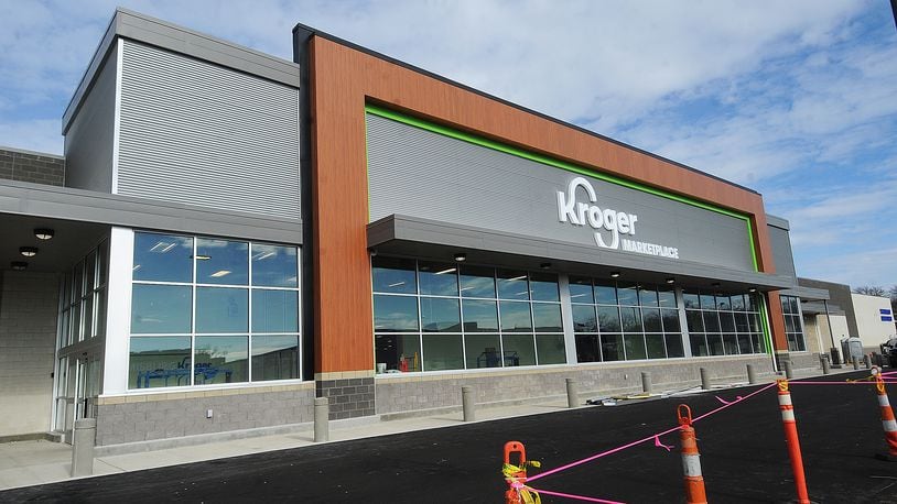 The new 123,722-square-foot Kroger Marketplace in Miamisburg is scheduled to open Friday, Jan. 27, 2023. An existing 68,860-square-foot Kroger, which opened at 155 N. Heincke Road in 1995, is set to close Thursday, Jan. 26, 2023. MARSHALL GORBY/STAFF