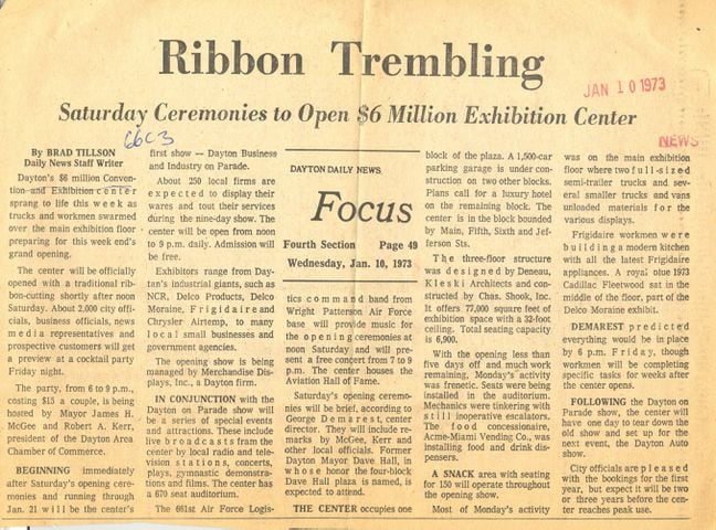 Original article about the Dayton Convention Center opening