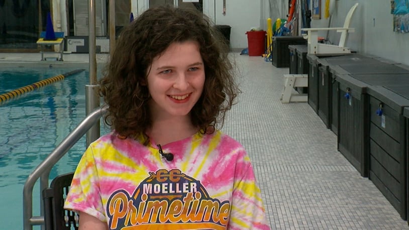 Lebanon High School freshman Emma Palmer is scheduled to compete in the 50 freestyle and 100 backstroke during the para-swimming district meet at Miami University on Saturday. WCPO photo