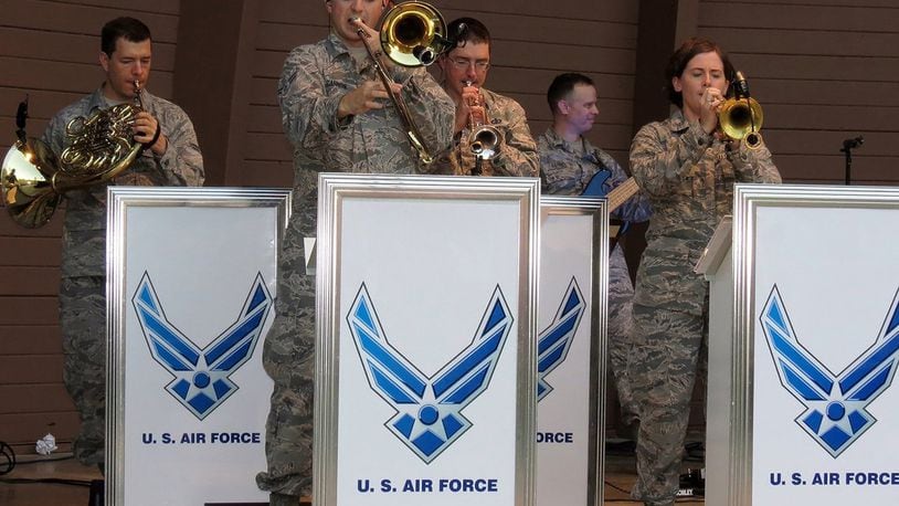 The U.S. Air Force Band of Flight, stationed at Wright-Patterson Air Force Base, presents more than 240 performances annually, providing quality musical products for official military functions and ceremonies as well as civic events and public concerts. (U.S. Air Force photo)