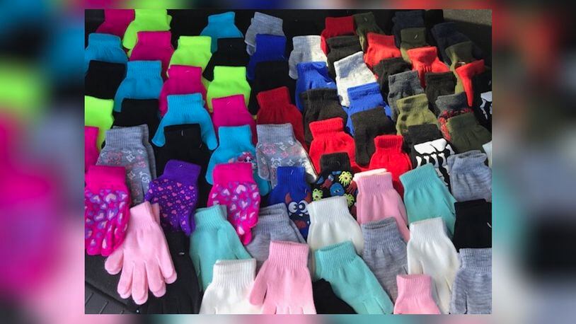 Gloves collected by Tipp City church for children in need to help keep warm this winter