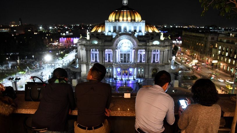 A view from the Sears building of the Palacio de Bellas Artes in Mexico City on February 15, 2018. (Wally Skalij/Los Angeles Times/TNS)