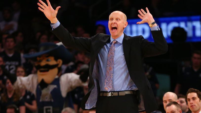 NEW YORK, NY - MARCH 09: head coach Chris Mack of the Xavier Musketeers reacts against the Butler Bulldogs during the Big East Basketball Tournament - Quarterfinals at Madison Square Garden on March 9, 2017 in New York City. (Photo by Mike Stobe/Getty Images)