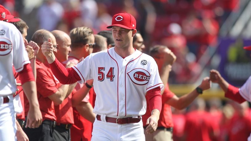 Reds pitcher Sonny Gray is introduced to the crowd before a game against the Pirates on Opening Day on Thursday, March 28, 2019, at Great American Ball Park in Cincinnati. David Jablonski/Staff