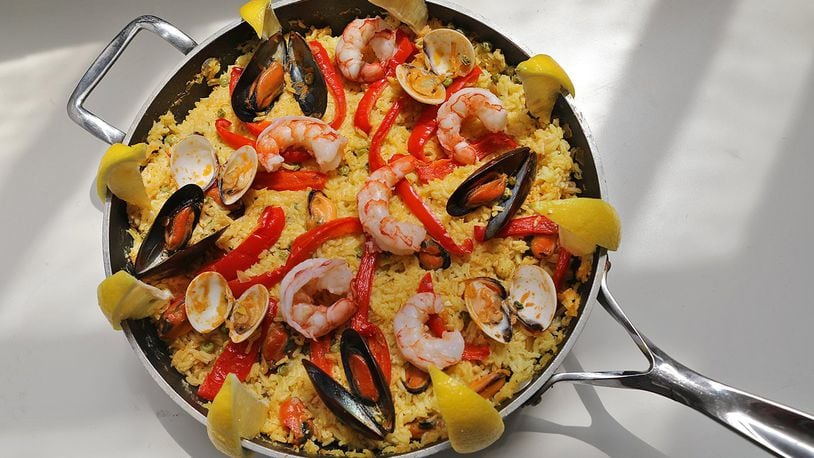 Paella de Simone Ortega, a Spanish style food, photographed for the St. Louis Post-Dispatch on Wednesday, May 2, 2018. (J.B. Forbes/St. Louis Post-Dispatch/TNS)