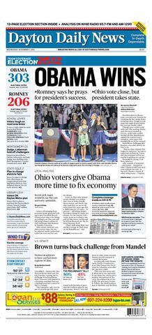 Dayton Daily News Election - 2012 front cover