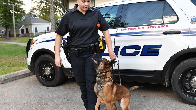 Tipp City Police Officer Parrish Brazel’s new partner is Pasha. CONTRIBUTED
