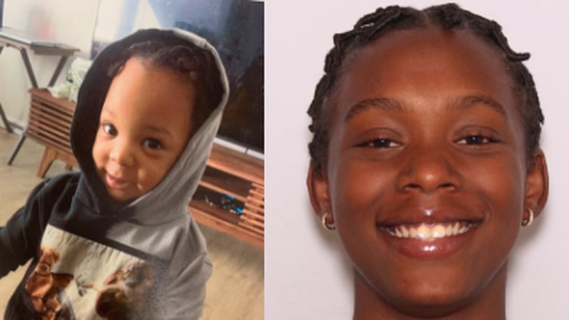An AMBER Alert was issued for 2-year-old Brandon Rozier Jr. out of North College Hill near Cincinnati on March 2, 2023. Lucy Renee Bullock was identified as a person of interest. Photo courtesy Ohio AMBER Alert.