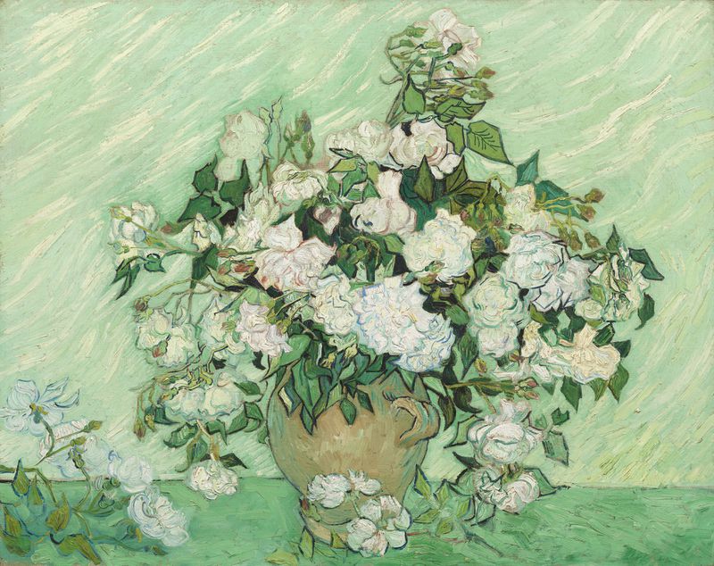 Vincent van Gogh, Roses, 1890. Oil on canvas, National Gallery of Art, Washington, DC, gift of Pamela Harriman in memory of W. Averell Harriman.