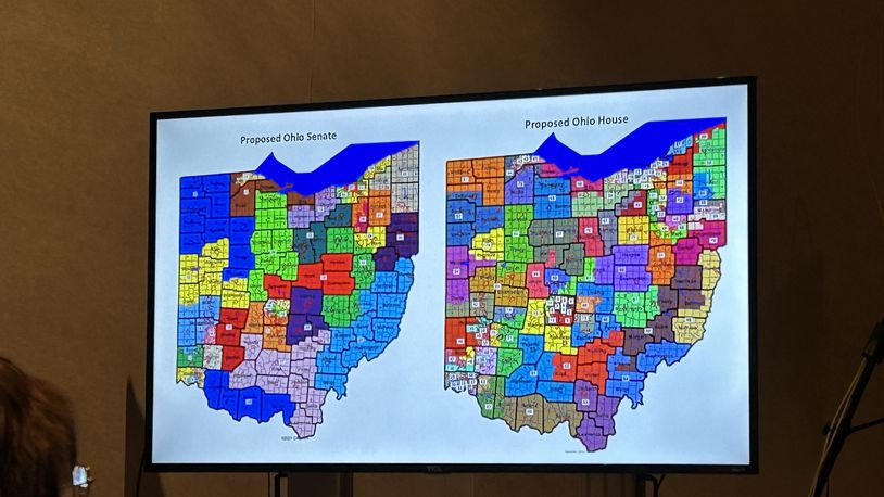 The map adopted by the Ohio Redistricting Commission on Sept. 20. It will work as the framework for the commission's next three meetings that will occur over the next week.