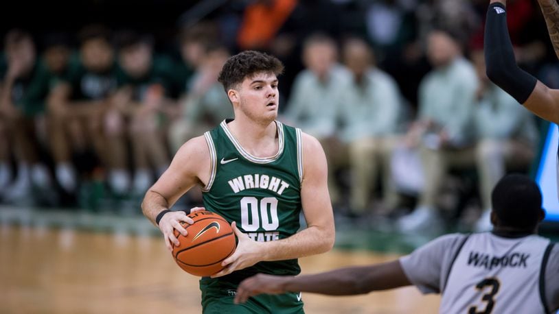 Grant Basile, pictured earlier this season, scored 29 points Thursday night in Wright State's win over Youngstown State at the Nutter Center. Joseph Craven/Wright State Athletics