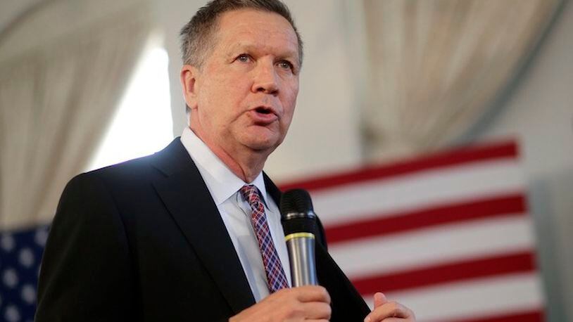 Republican presidential candidate, Ohio Gov. John Kasich speaks during a town hall at Savage Mill in Savage, Md., Wednesday, April 13, 2016. (AP Photo/Patrick Semansky)