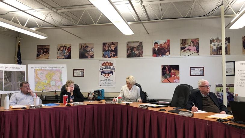 The Lebanon school board learns of plans to widen Ohio 63 with a combination of federal and local funds. STAFF/LAWRENCE BUDD