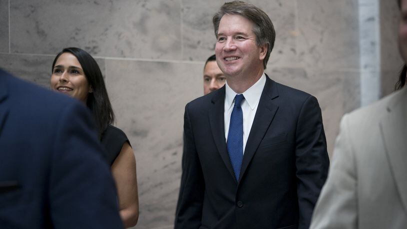 Judge Brett Kavanaugh, President Donald Trump’s nominee for the Supreme Court, leaves a meeting on Capitol Hill in Washington, July 30, 2018. Kavanaugh’s decision in 1998 to rejoin the Ken Starr investigation, after it had expanded to include the Monica Lewinsky case, has forever connected him to an inquiry that Democrats called a partisan witch hunt. (Erin Schaff/The New York Times)