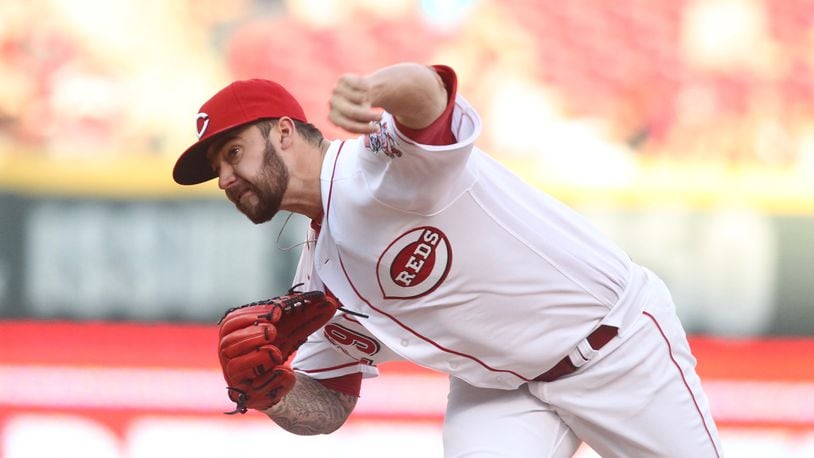 Reds starter Brandon Finnegan pitches against the Indians on Wednesday, May 18, 2016, at Great American Ball Park in Cincinnati. David Jablonski/Staff