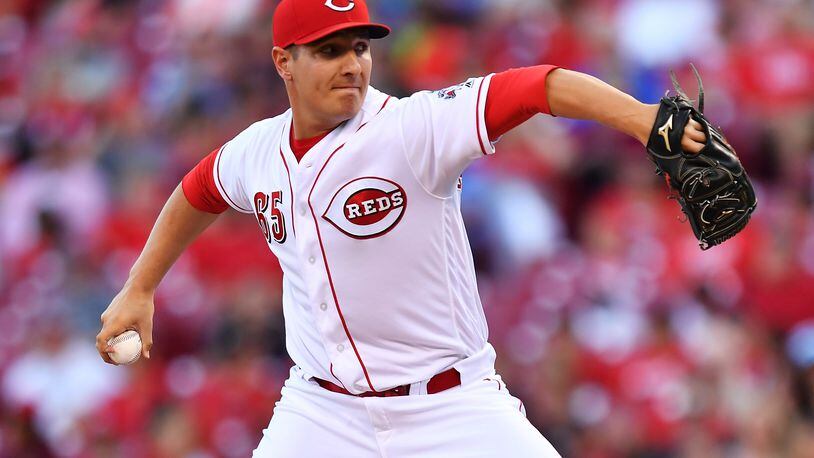CINCINNATI, OH - AUGUST 9: Asher Wojciechowski #65 of the Cincinnati Reds pitches in the second inning against the San Diego Padres at Great American Ball Park on August 9, 2017 in Cincinnati, Ohio. (Photo by Jamie Sabau/Getty Images)
