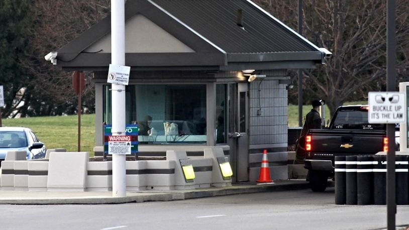 A driver did not show identification and refused an order to turn around Thursday afternoon, March 2, 2017, at Wright-Patterson Air Force Base Gate 12A. The gate is off Ohio 444 near the Air Force Materiel Command headquarters. The security incident temporarily closed all base gates, causing a traffic backup. JIM NOELKER / STAFF