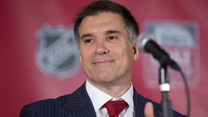 FILE - In this Sept. 27, 2013 file photo, Vincent Viola talks to the media about the future of the Florida Panthers during a press conference in Sunrise, Fla. President-elect Donald J. Trump has picked Viola as secretary of the Army. Viola is the founder of several businesses, including Virtu Financial, an electronic trading firm, and owns the National Hockey League’s Florida Panthers. He is a past chairman of the New York Mercantile Exchange. (AP Photo/J Pat Carter)