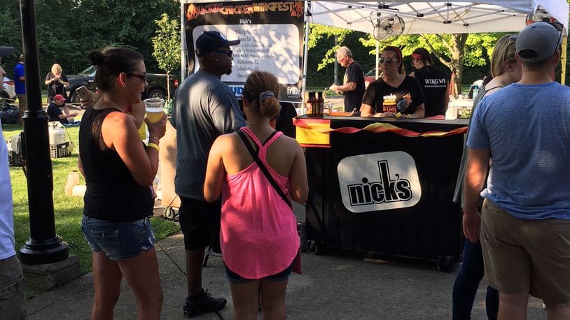 Nick's Restaurant serves up its award-winning wings at a previous Kickin' Chicken Wing Fest at the Fraze. Photo by Alexis Larsen