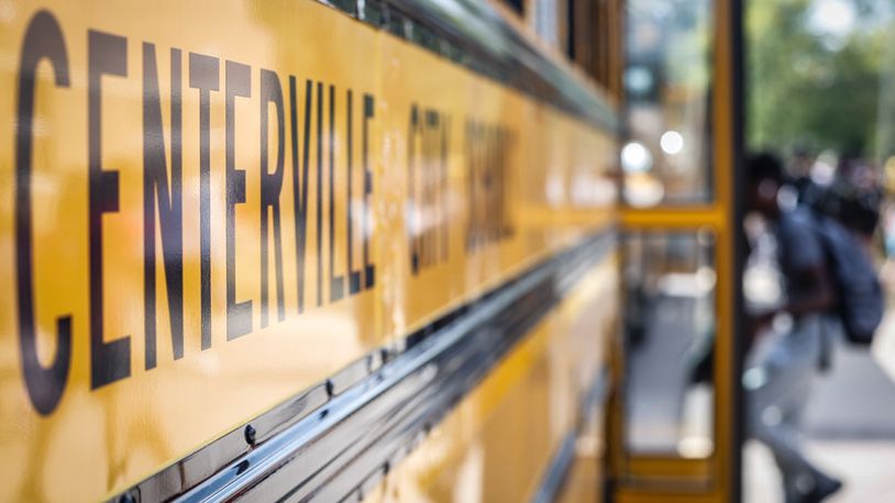 Children from Centerville City Schools Watts Middle School in Washington Twp. load onto buses after school Thursday Sept. 14, 2023. Centerville is one of the districts who received 5-stars on the latest round of report cards. Jim Noelker/Staff