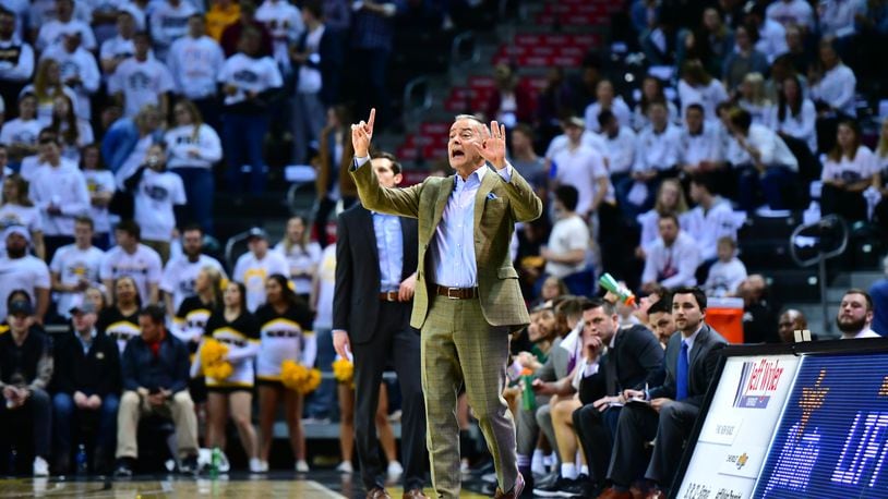 Wright State coach Scott Nagy directs his team during Friday night’s game at NKU. Joseph Craven/WSU Athletics