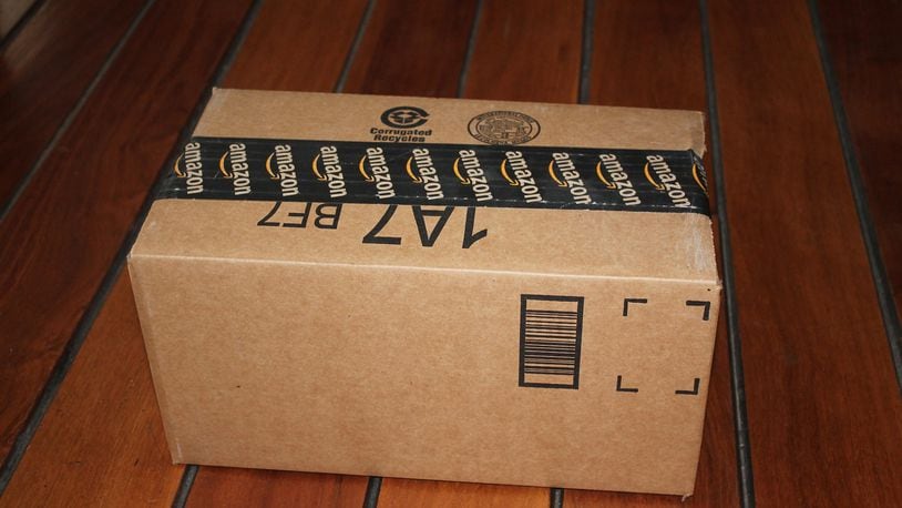 Stock photo of an Amazon package.