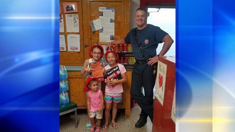 According to WPXI-TV, the three girls, identified only as Annabelle, Gabby and Liviy, stopped to donate water and Gatorade to the Jeannette Fire Department so firefighters can stay hydrated while on the job.