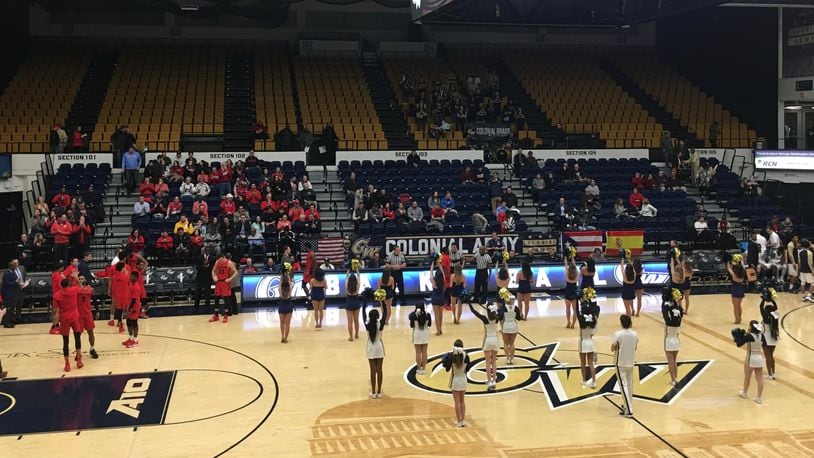 Dayton and George Washington are introduced before a game at the Charles E. Smith Center on Wednesday, Jan. 9, 2019, in Washington, D.C.