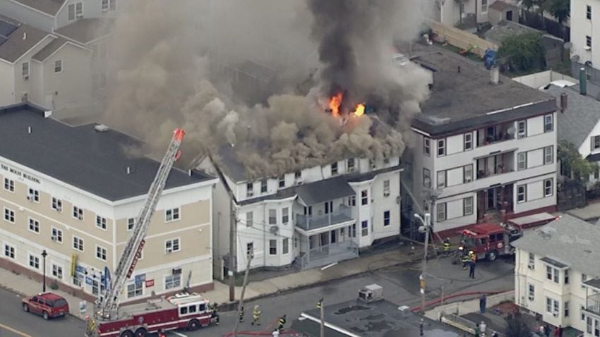 Photos: Fires and explosions destroy homes near Boston