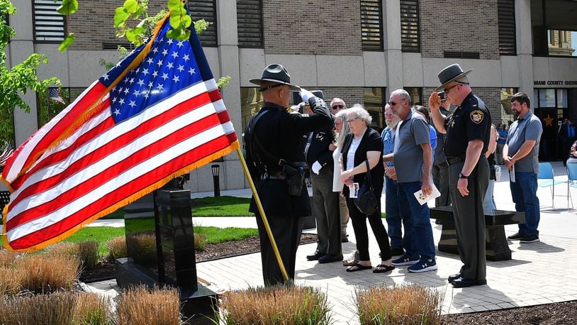 The annual Miami County police memorial ceremony is held on the courthouse plaza in Troy on Wednesday, May 1, 2024. CONTRIBUTED PHOTO