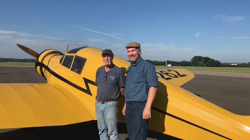Paul Workman, of Zanesville, helped restore the 1936 Aeronca LB airplane and Andrew King, of Virginia, was the first to fly the aircraft after it was finished. Contributed
